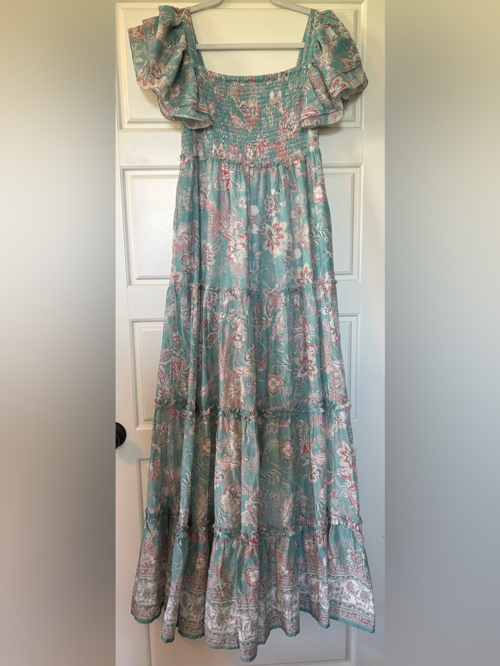 NIBI-MTK Cotton/Silk Floral/Paisley Maxi Dress Size Medium